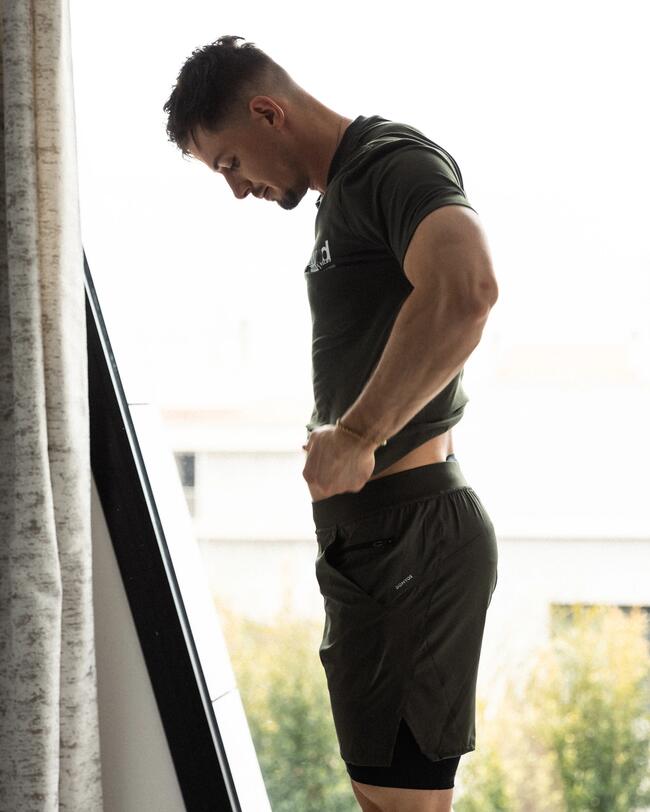 ADEMENDE 2-IN-1 HERENSHORT MET ZAK MET RITS