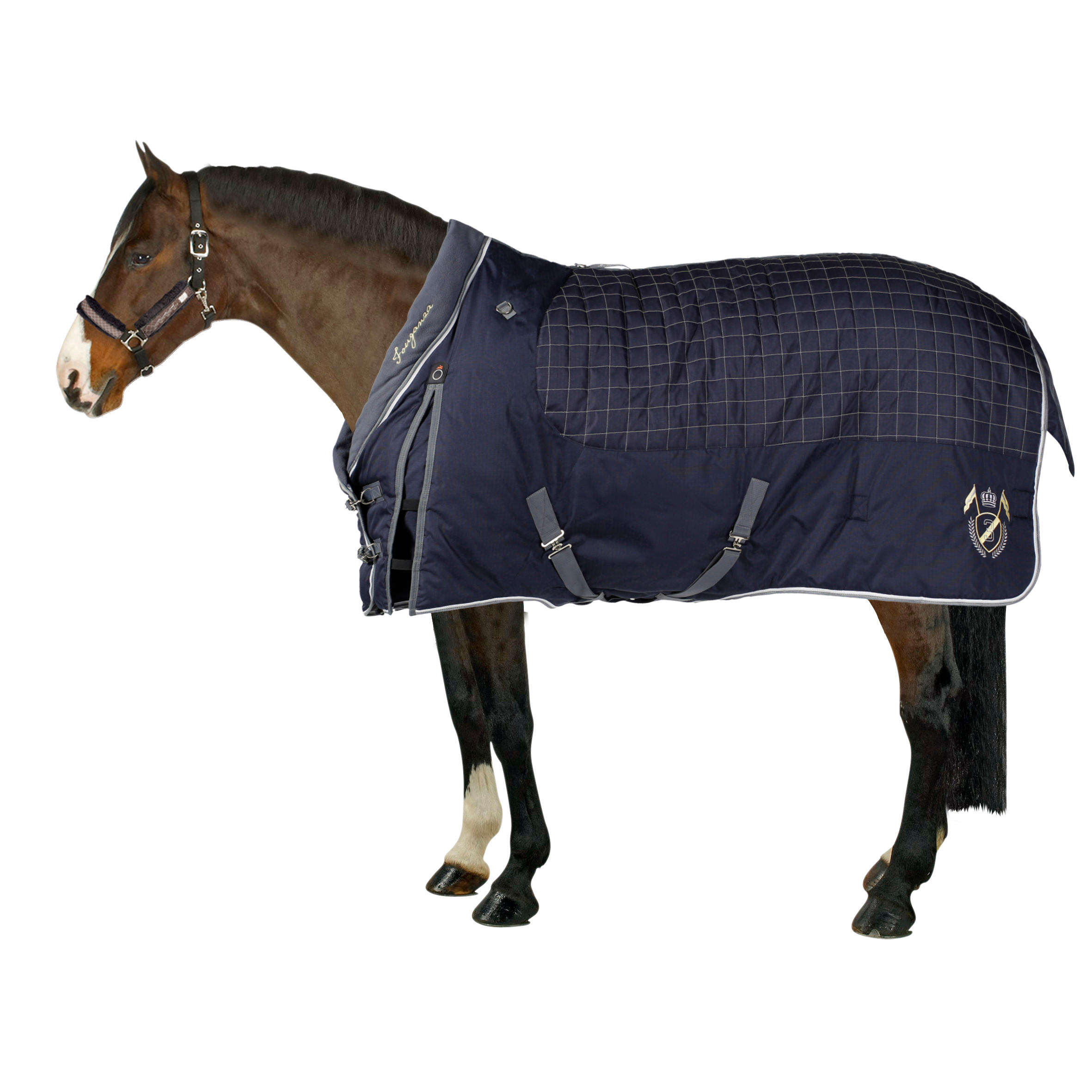 FOUGANZA STABLE 400 "3" horse riding stable rug for horse or pony - blue/grey
