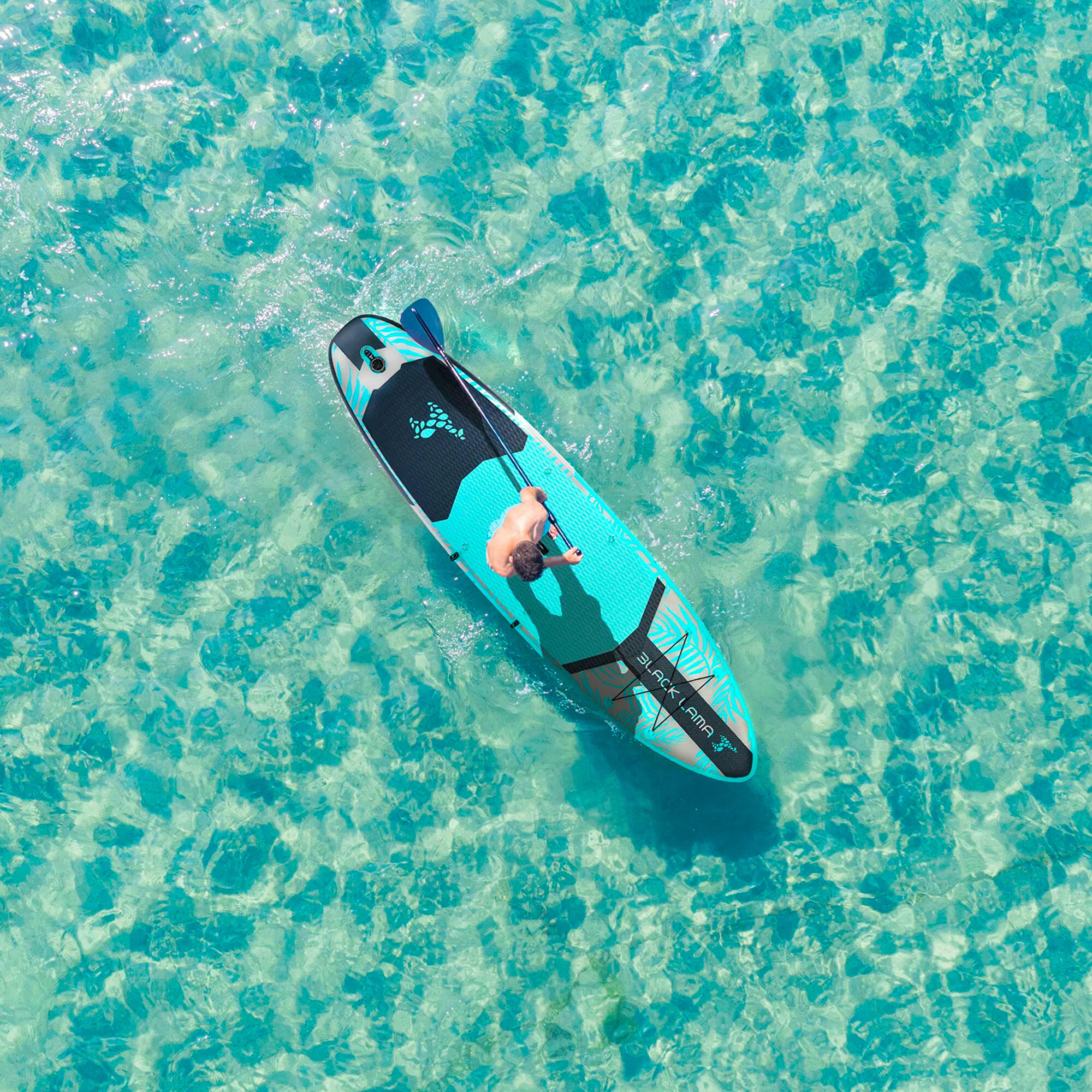 SUP-Board Pack Stand-up-Paddle aufblasbar Touring - Mint Lama Alpaka 11'0" 15/32