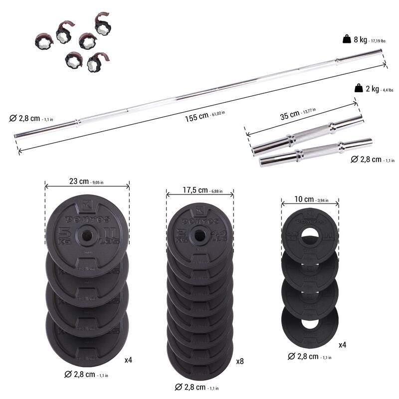 Kas Geliştirme Ağırlık Seti - 50 kg