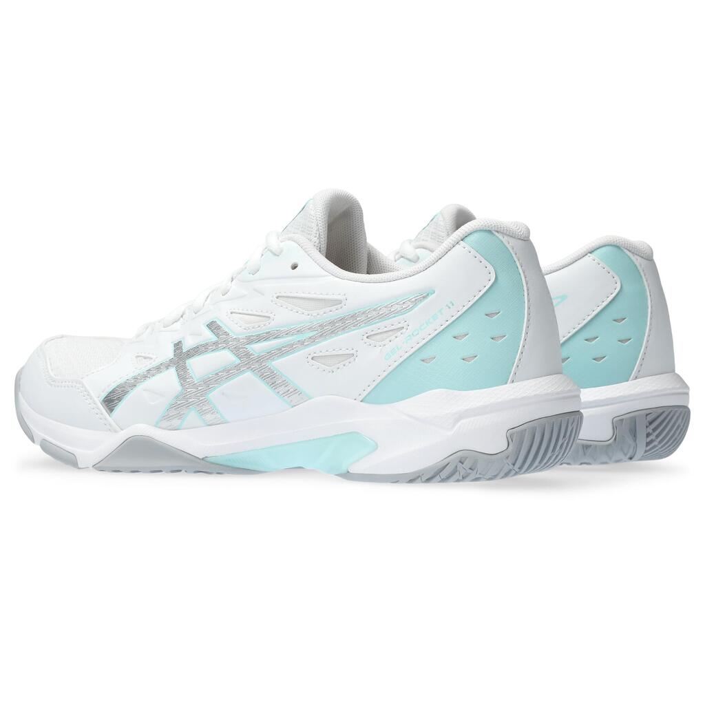 Badmintonschuhe Damen - Asics Gel-Rocket 11 weiss/hellblau