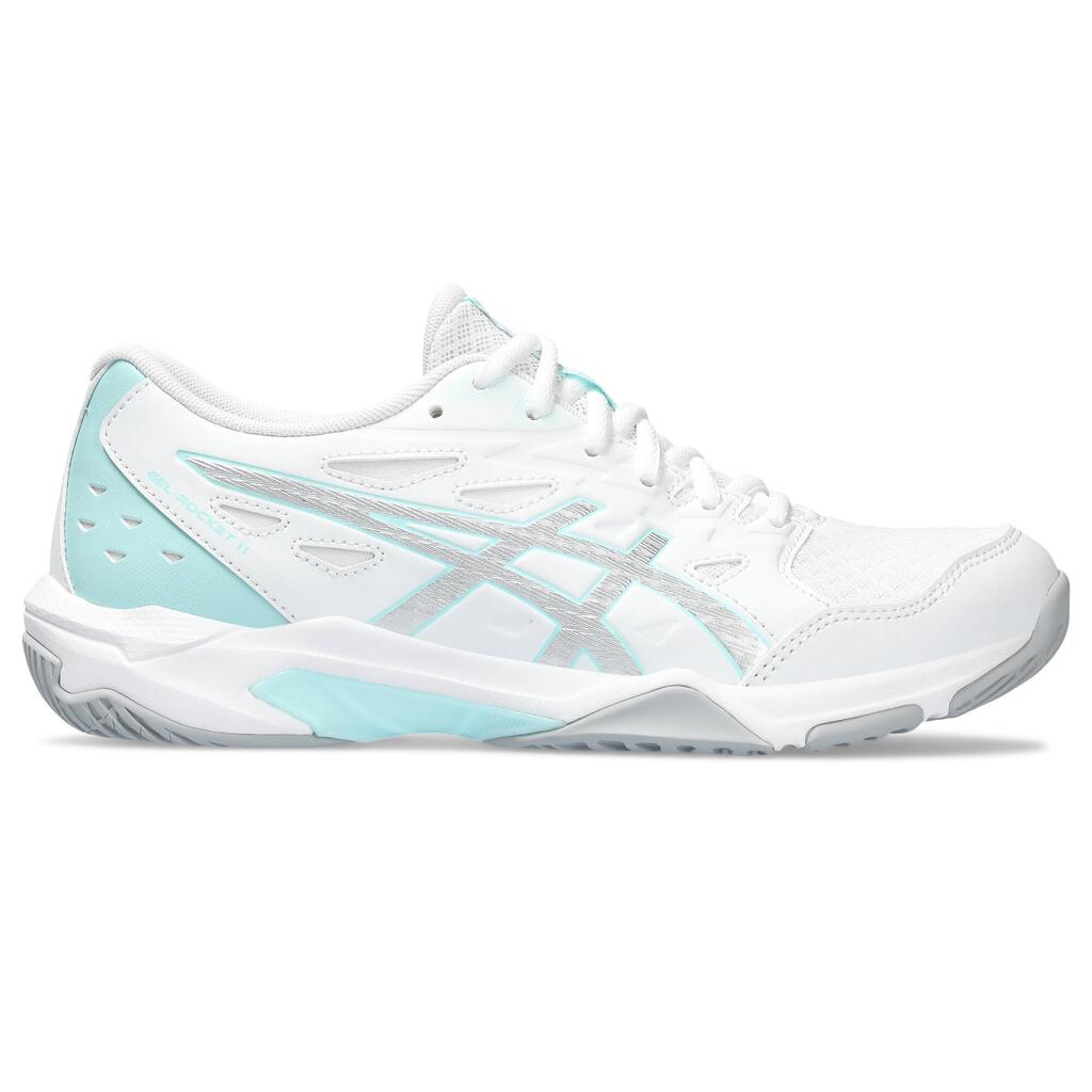 Badmintonschuhe Damen - Asics Gel-Rocket 11 weiss/hellblau