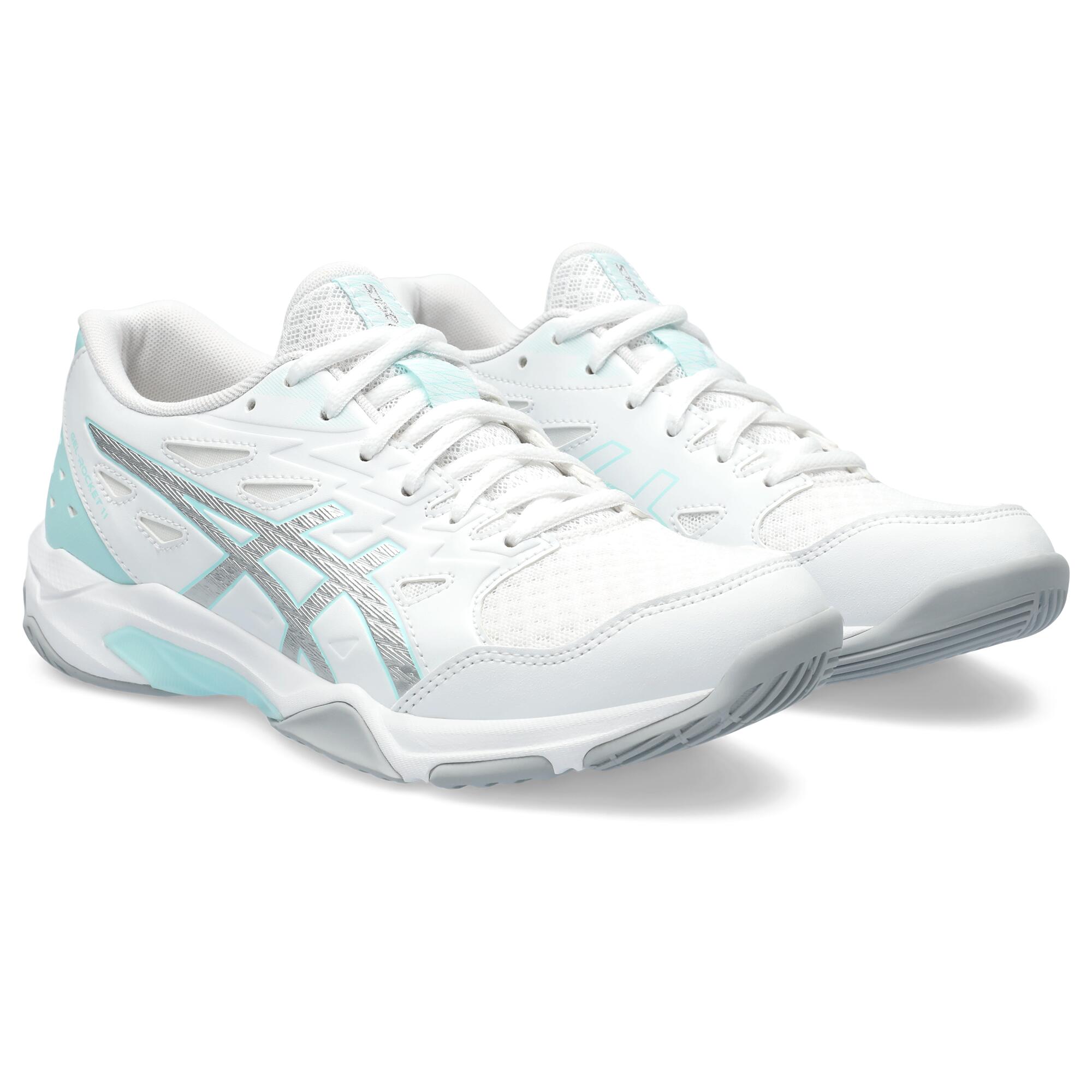 ASICS Badmintonschoenen voor dames GEL ROCKET 11 wit helderblauw