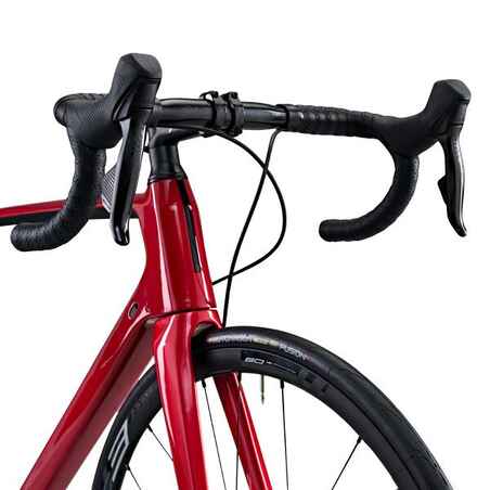 Plento dviratis „EDR CF“ su „SRAM Rival AXS“ galios matuokliu, raudonas