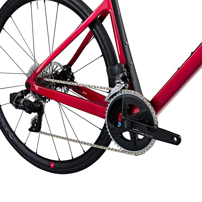 Bicicleta de Estrada EDR CF SRAM Rival AXS Sensor de Potência Vermelho
