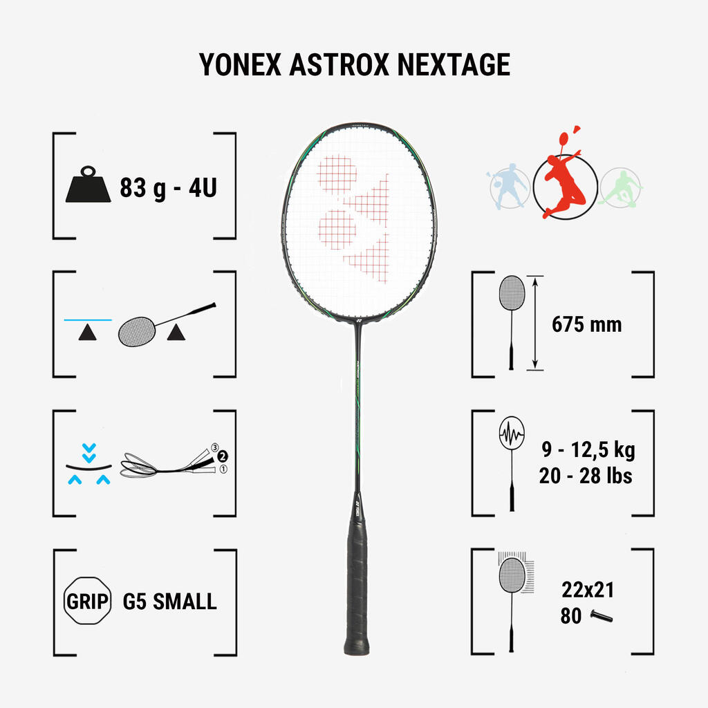 Črn in zelen badminton lopar ASTROX NEXTAGE