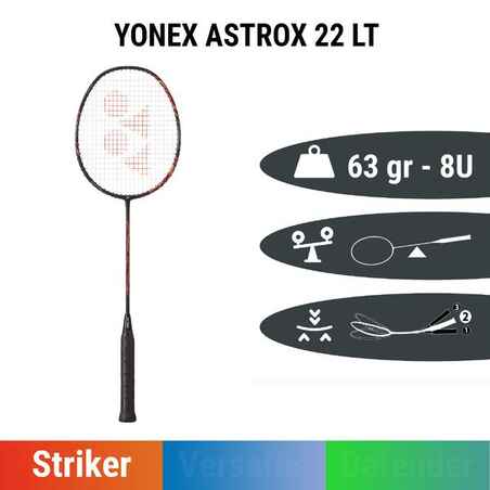 Badmintono raketė „Astrox-22 LT“, juoda ir raudona