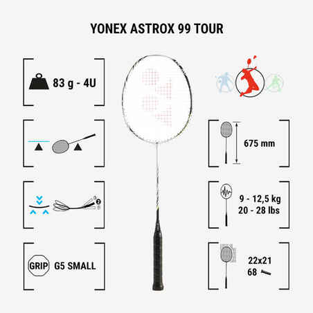 Suaugusiųjų badmintono raketė „Astrox 99 Play“, balta
