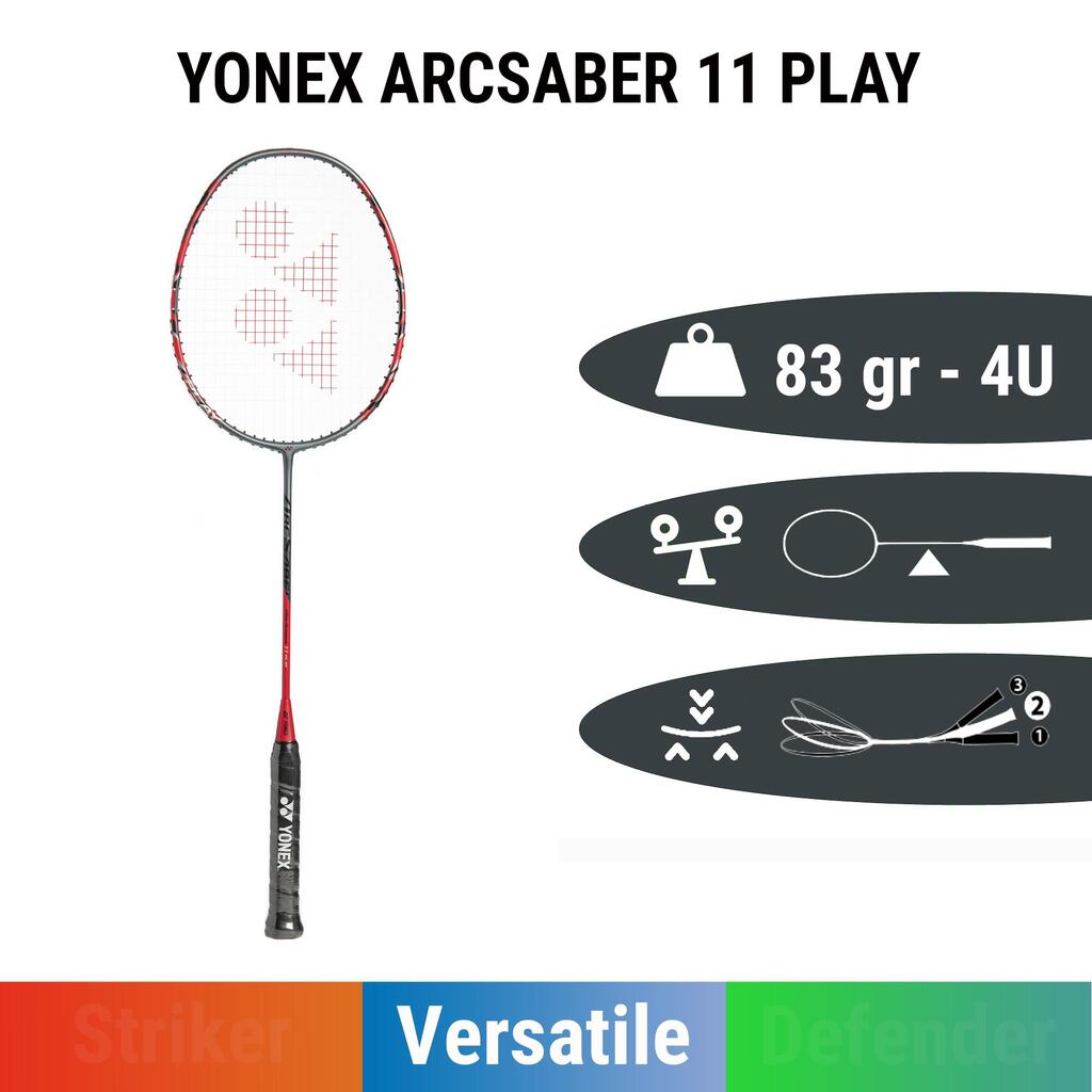 Badmintona rakete “Arc Saber 11 Play”, pelēka, sarkana