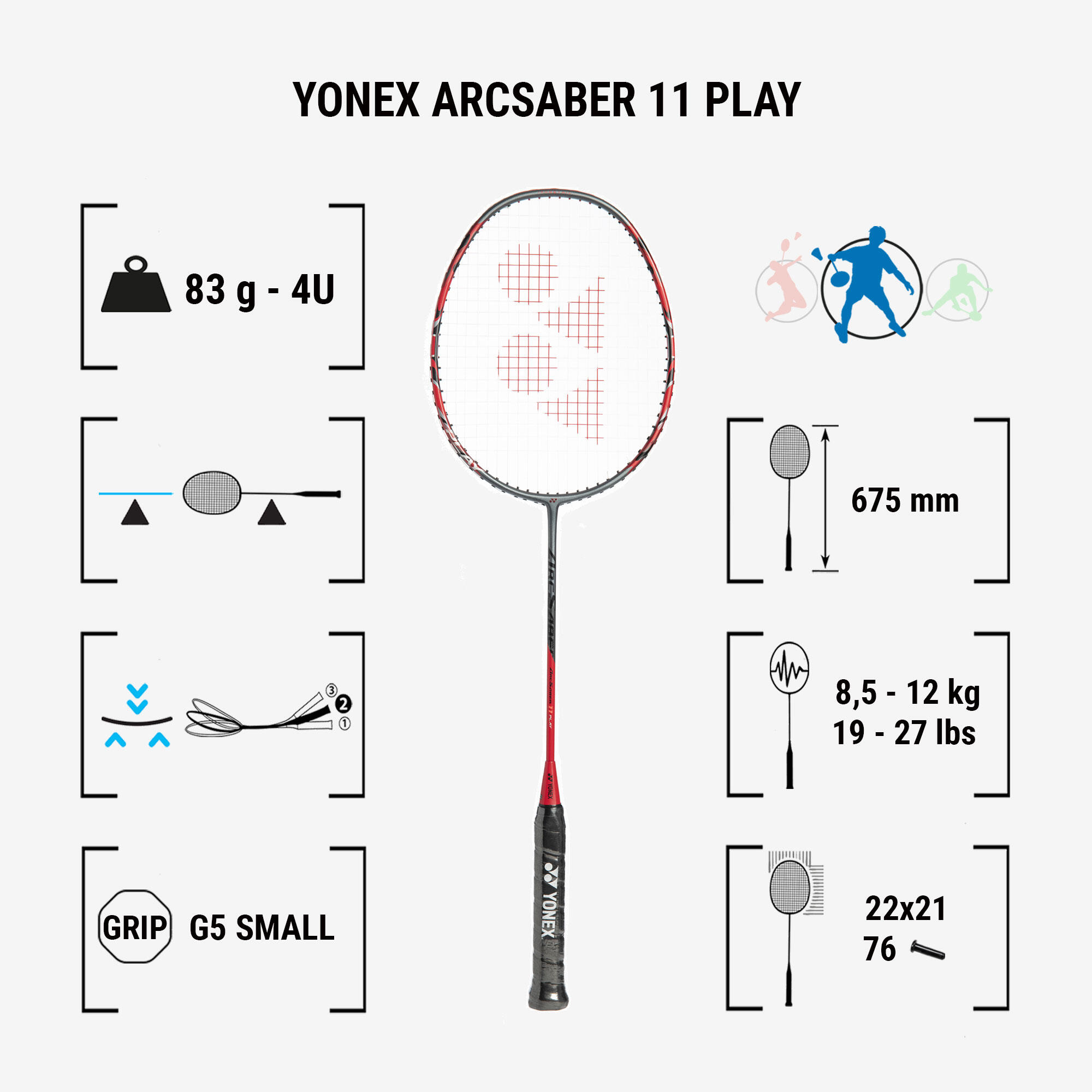 Racket Arc Saber 11 Play - Greyish Pearl | Decathlon
