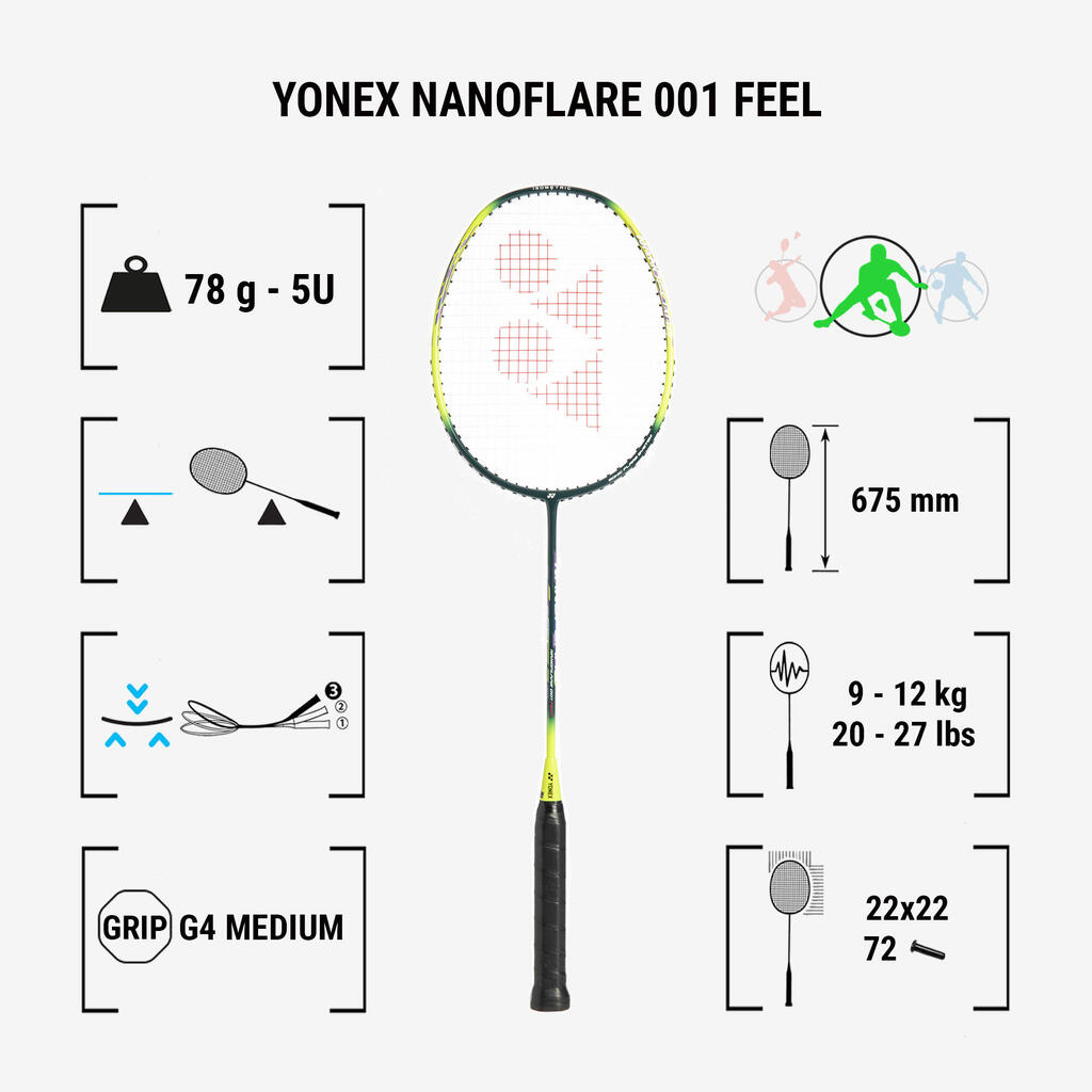 Reket za badminton Nanoflare 001 Feel zeleni