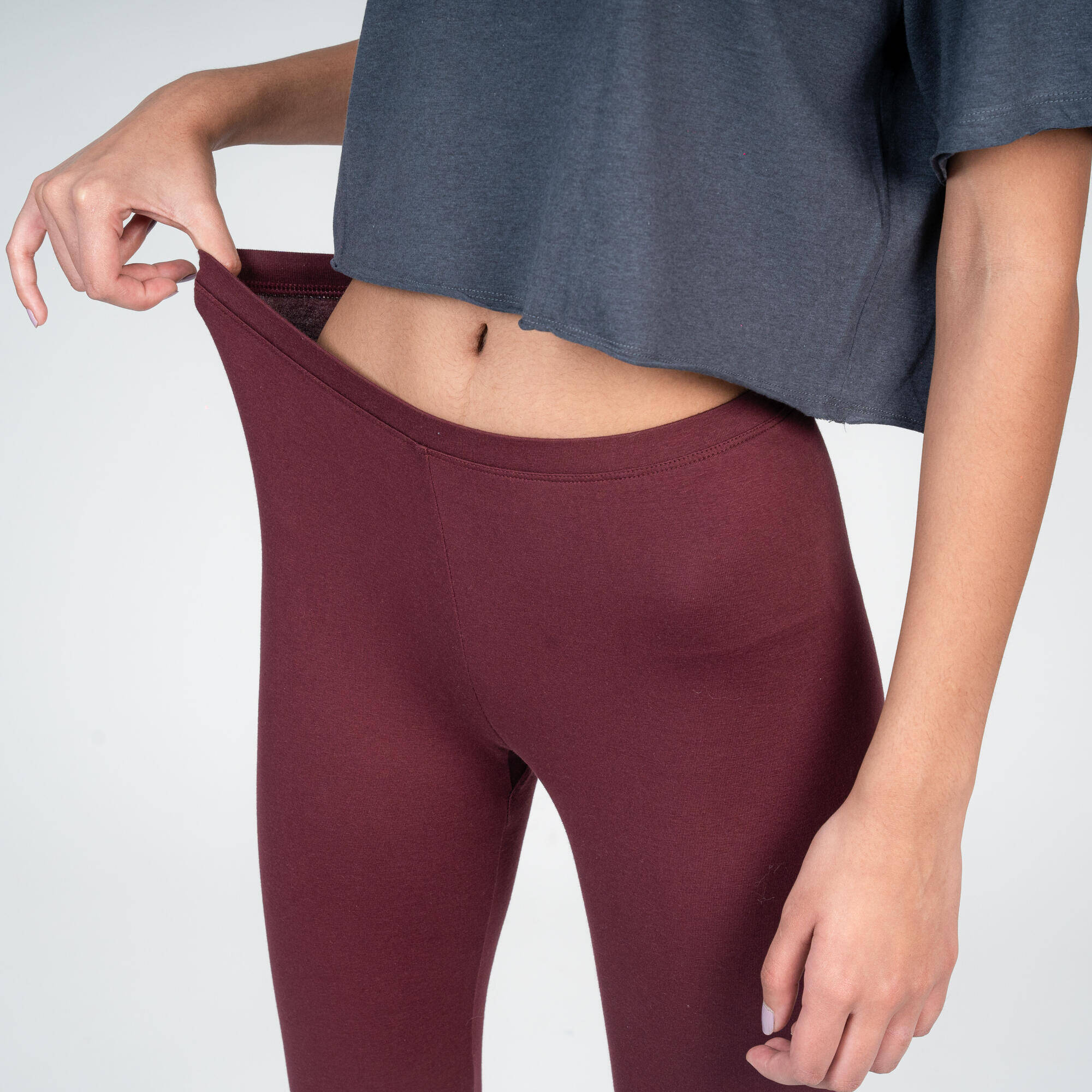 Women's Trackpant For Gym Cotton Rich 100- Burgundy -  5