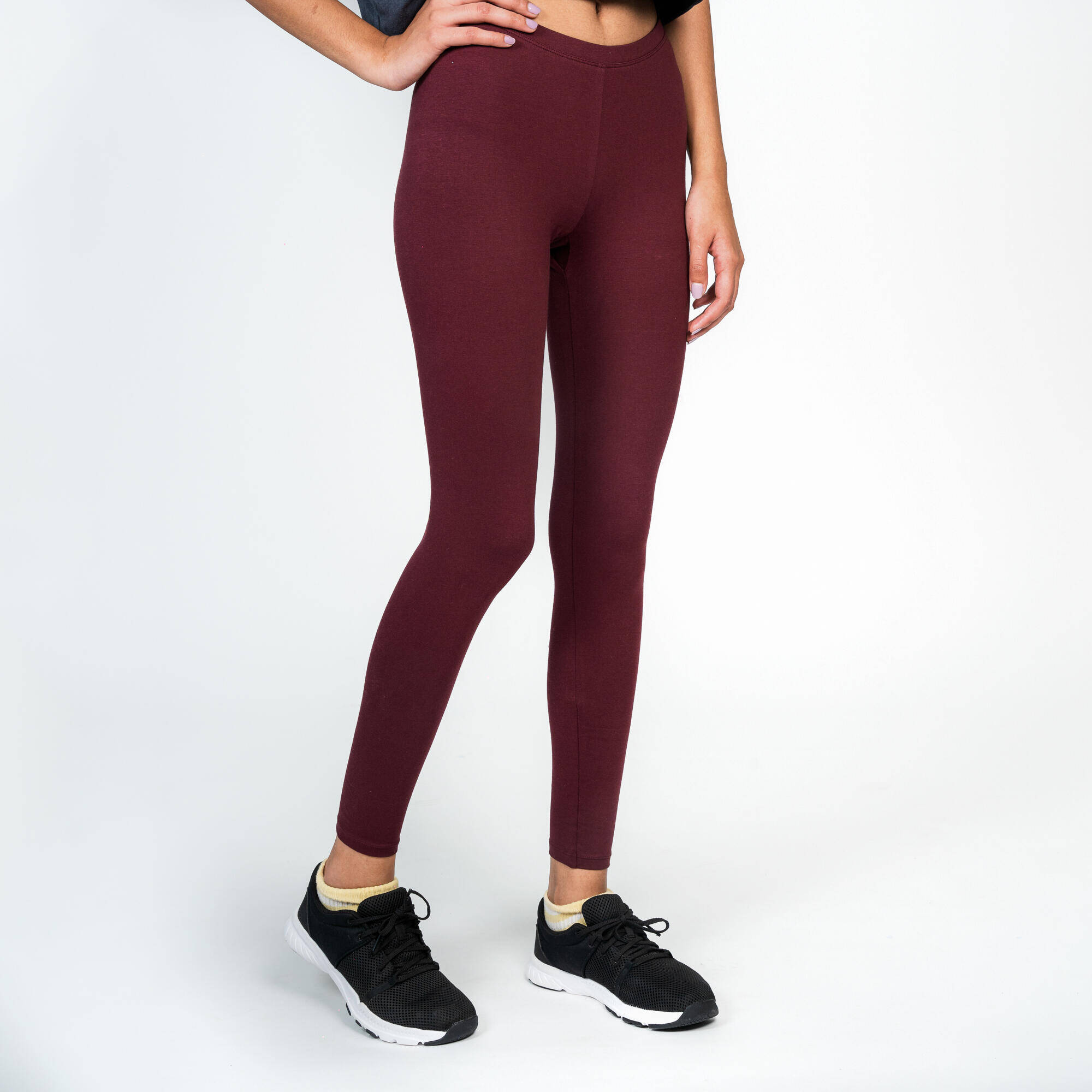 Women's Trackpant For Gym Cotton Rich 100- Burgundy -  3