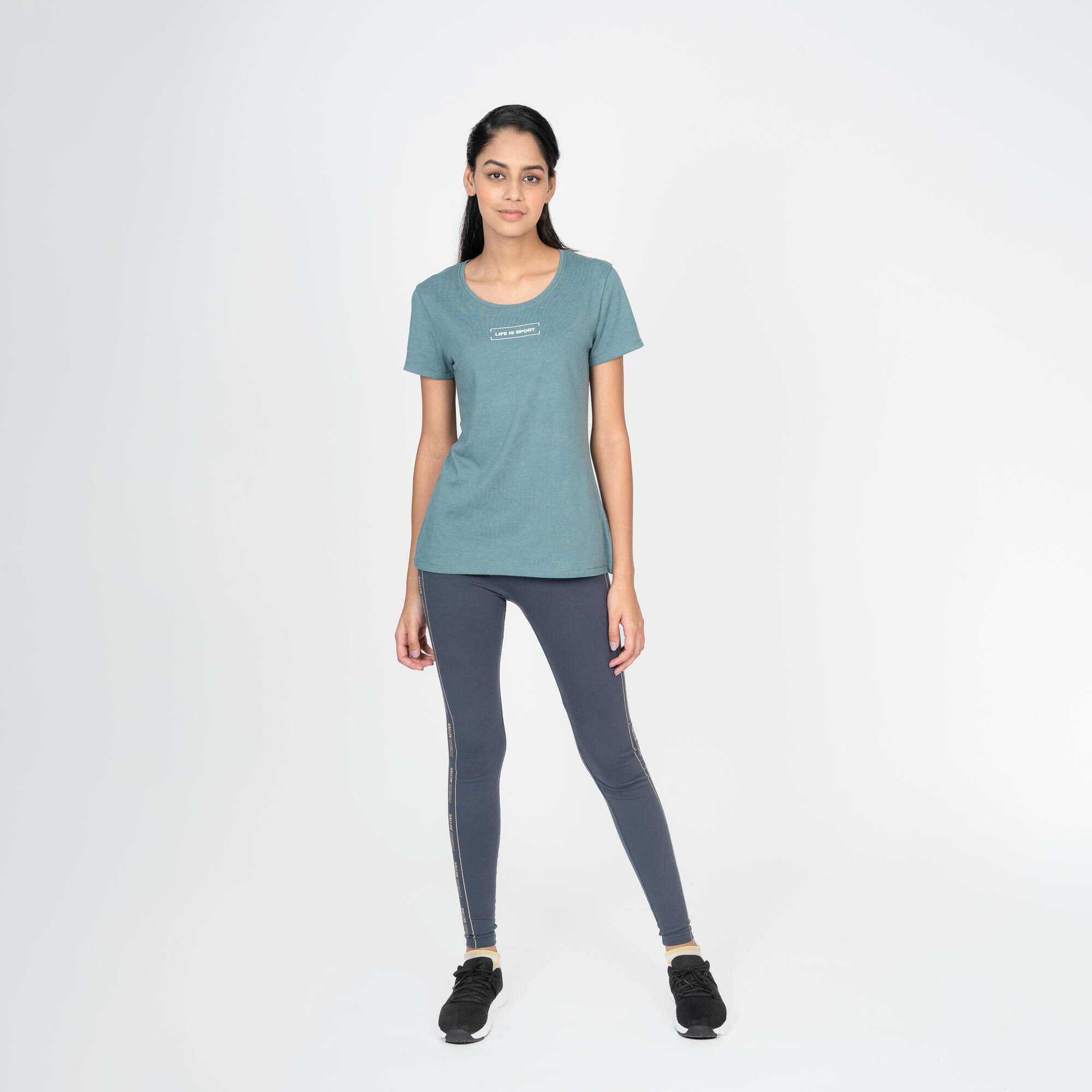 Women's Fitness T-Shirt Essentials 500 - Cedar Green