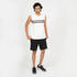 Men's Straight-Cut Crew Neck Cotton Fitness Tank Top 500 Cosmeto - White