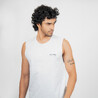 Men's Straight-Cut Crew Neck Cotton Fitness Tank Top 500 Cosmeto - Grey