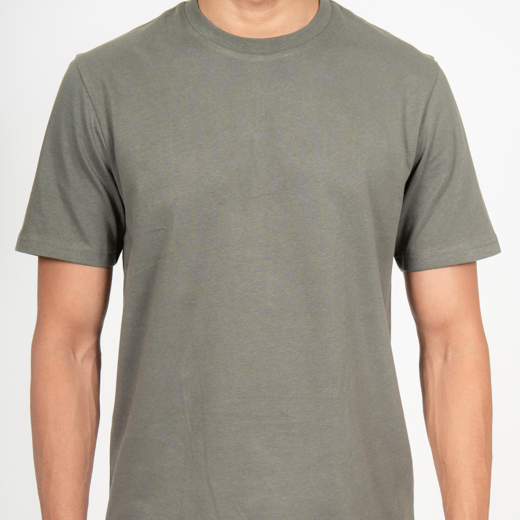 T-shirt uomo palestra regular fit cotone verde militare 11/20