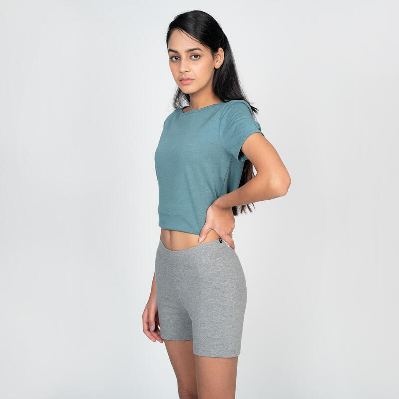 Pantalon scurt 500 Fitness Gri Damă