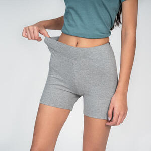 Malla corta fitness hot pant algodón Mujer Domyos gris