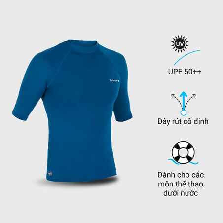 100 Men's Short Sleeve UV Protection Surfing Top T-Shirt - Blue