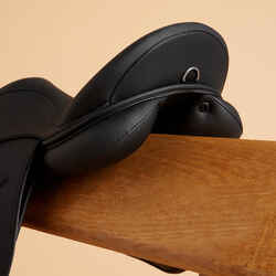 Synthetic Horse Riding Saddle 16" for Horse and Pony 100 - Black