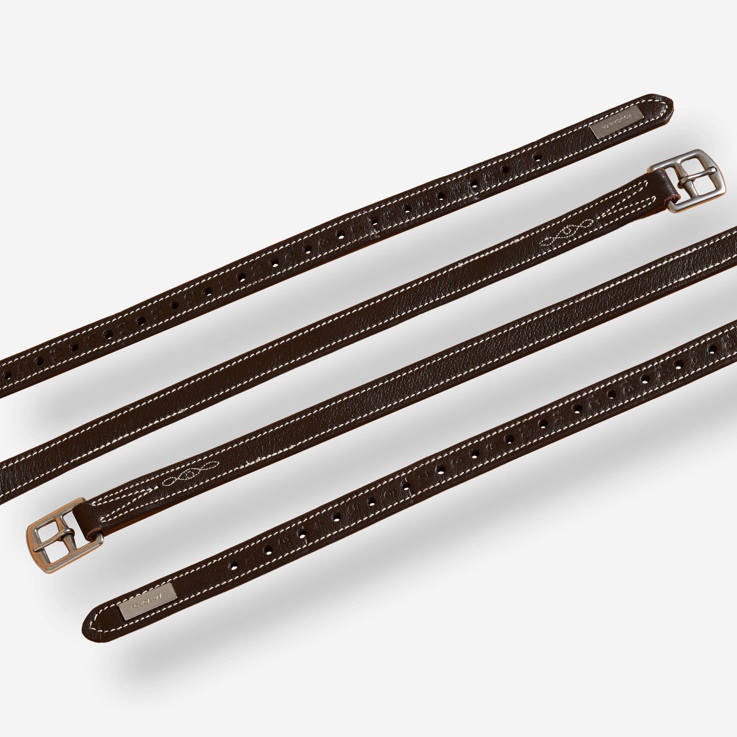 Adult/Kids' Horse Riding Stirrup Leathers Romeo - Brown -  1