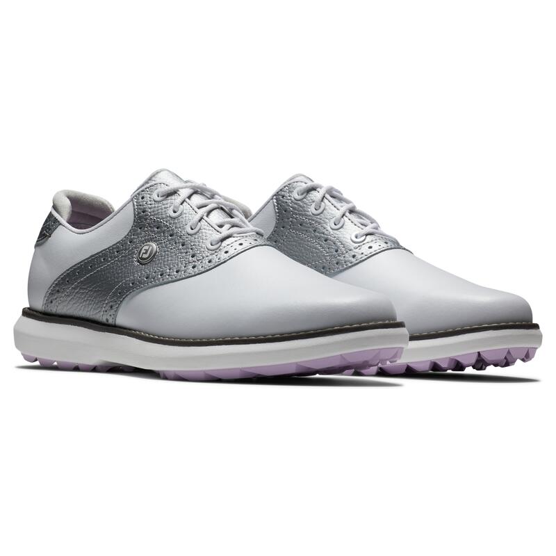 ZAPATILLAS GOLF IMPERMEABLES FJ TRADITION MUJER - BLANCO Y PLATA