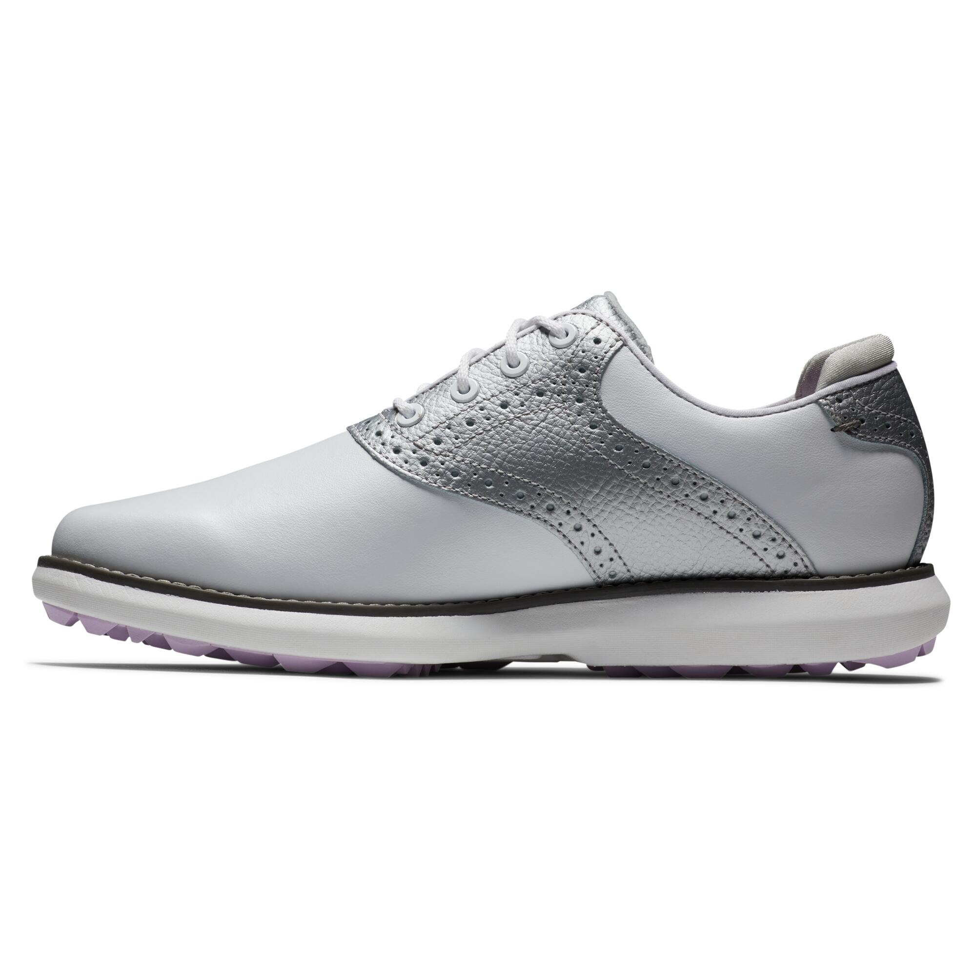 WOMEN'S WATERPROOF GOLF SHOES FJ TRADITION - WHITE AND SILVER 2/6