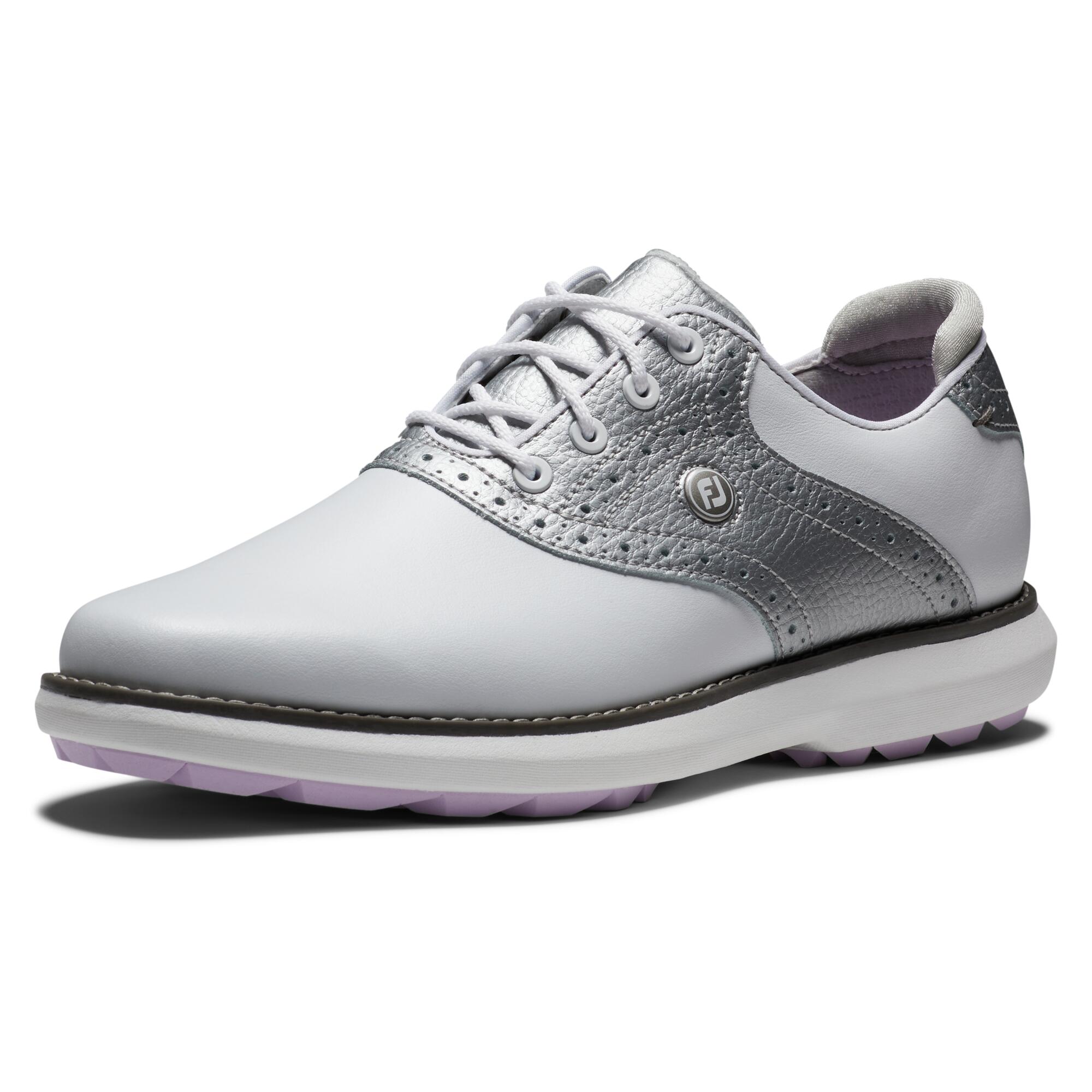 WOMEN'S WATERPROOF GOLF SHOES FJ TRADITION - WHITE AND SILVER 1/6