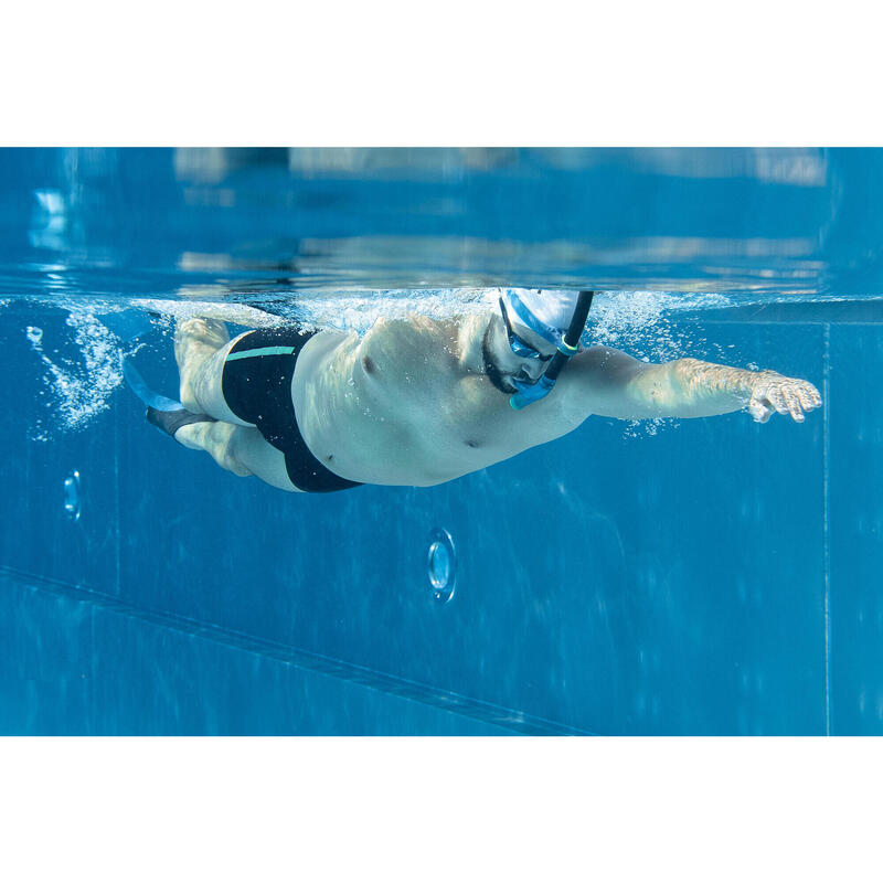 Tuba Frontal de Natation 500 taille L Bleu Jaune