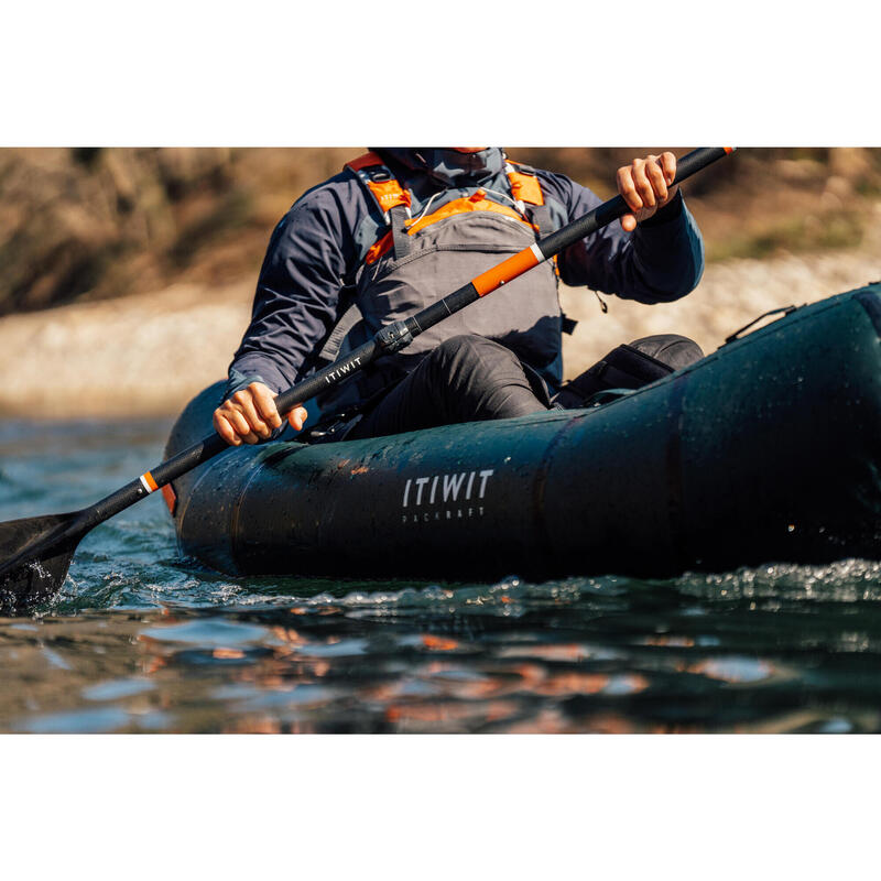 Paddel Kajak/Packraft Carbon/Kunststoff zerlegbar/verstellbar 5-tlg. 195–215 cm