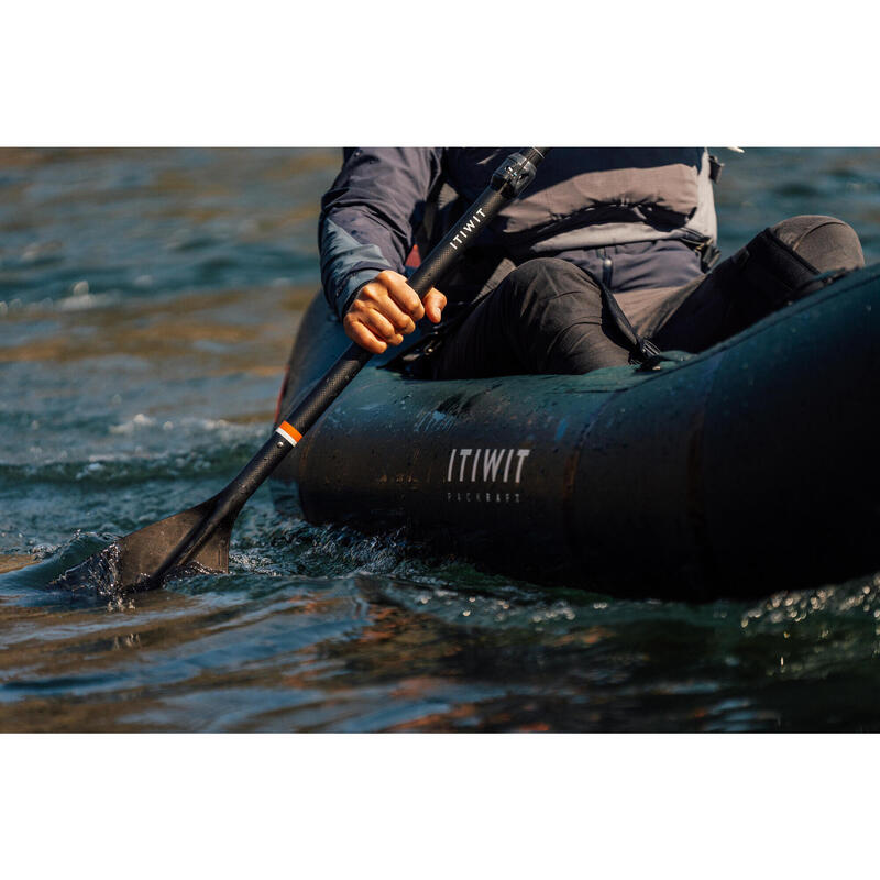Kayak/packraft paddle - carbon-plastic adjustable-separable - 5 sections 195-215