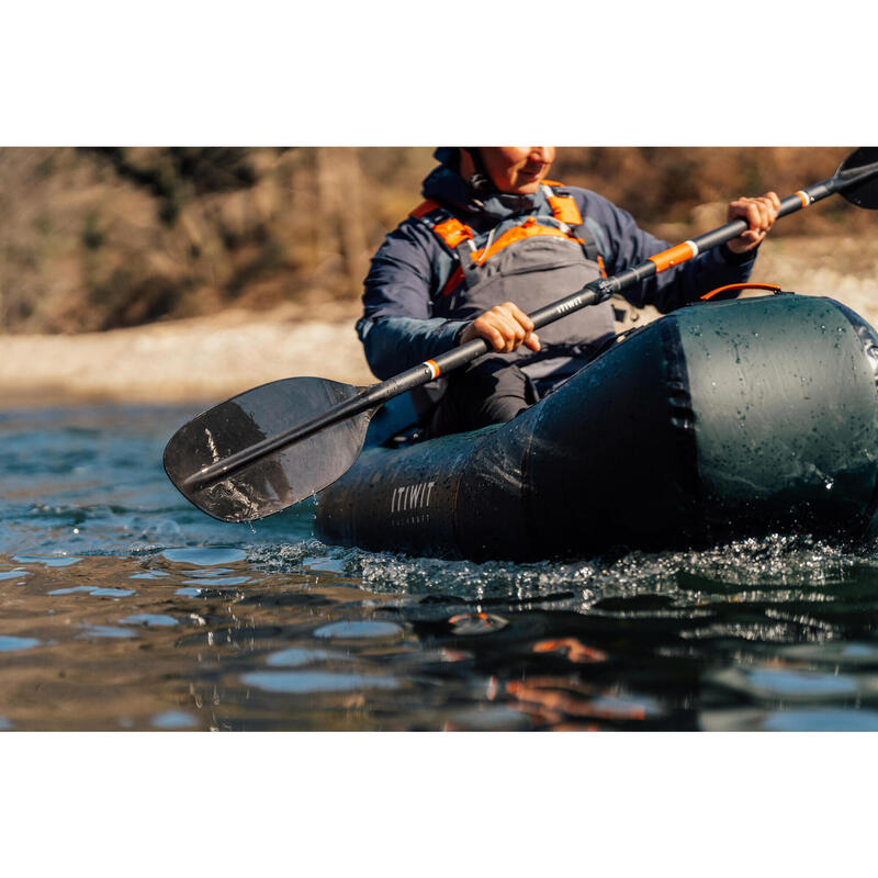 Pádlo na kajak/packraft karbon a plast pětidílné nastavitelné 190–210 cm