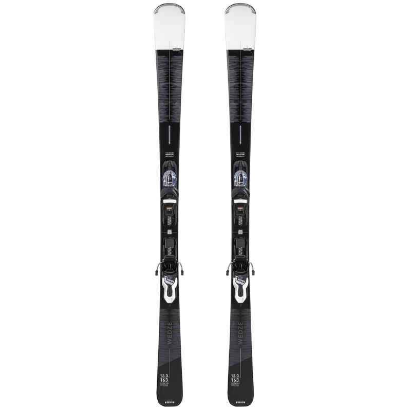 WOMEN'S DOWNHILL SKI WITH BINDINGS BOOST 580 BLACK AND WHITE Decathlon