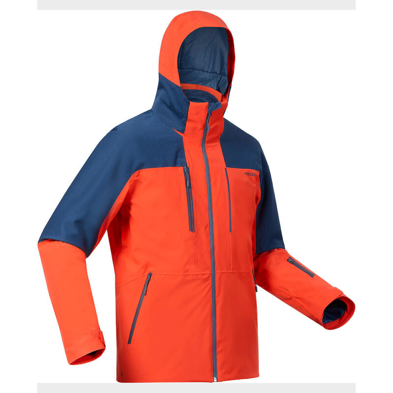 Veste de ski Homme - 500 SPORT orange et bleu