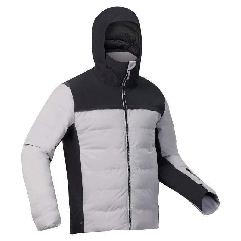 Erkek Şişme Kayak Montu - Gri/Siyah - Warm 500