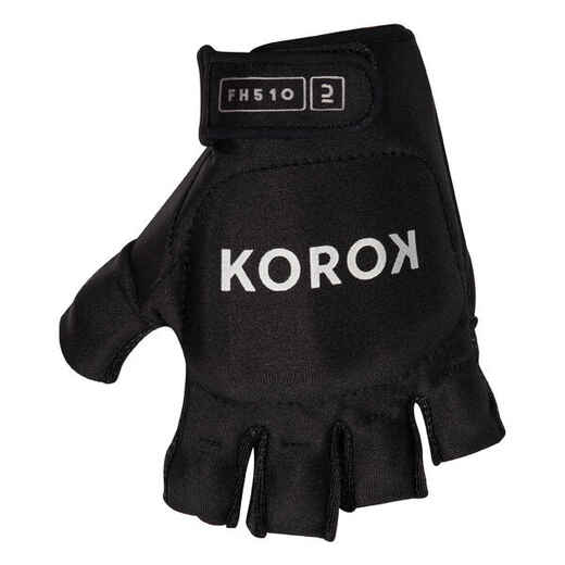 
      Kids'/Adult Medium-Intensity 1 Knuckle Field Hockey Glove FG510 - Black/Grey
  