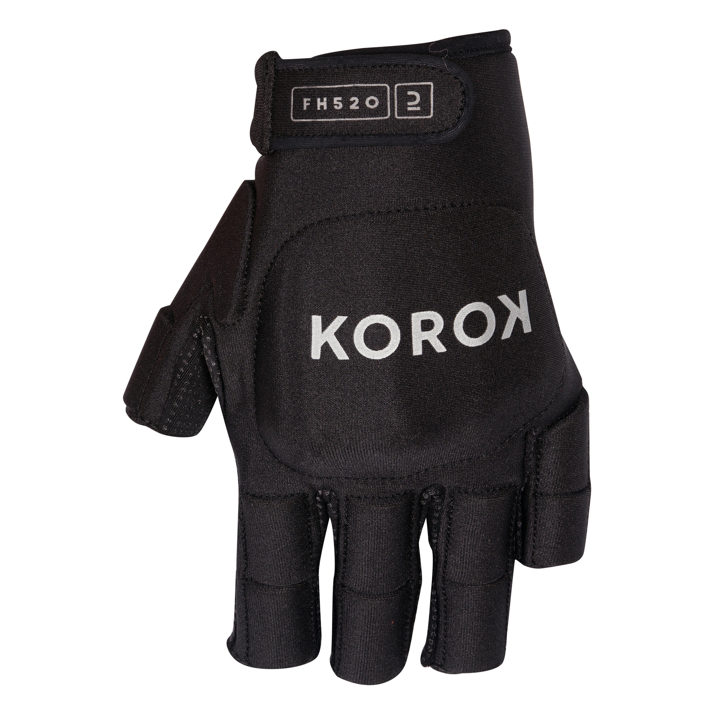 KOROK Kids'/Adult Mid/High Intensity 2 Knuckle Field Hockey Glove FH520 - Black/Grey