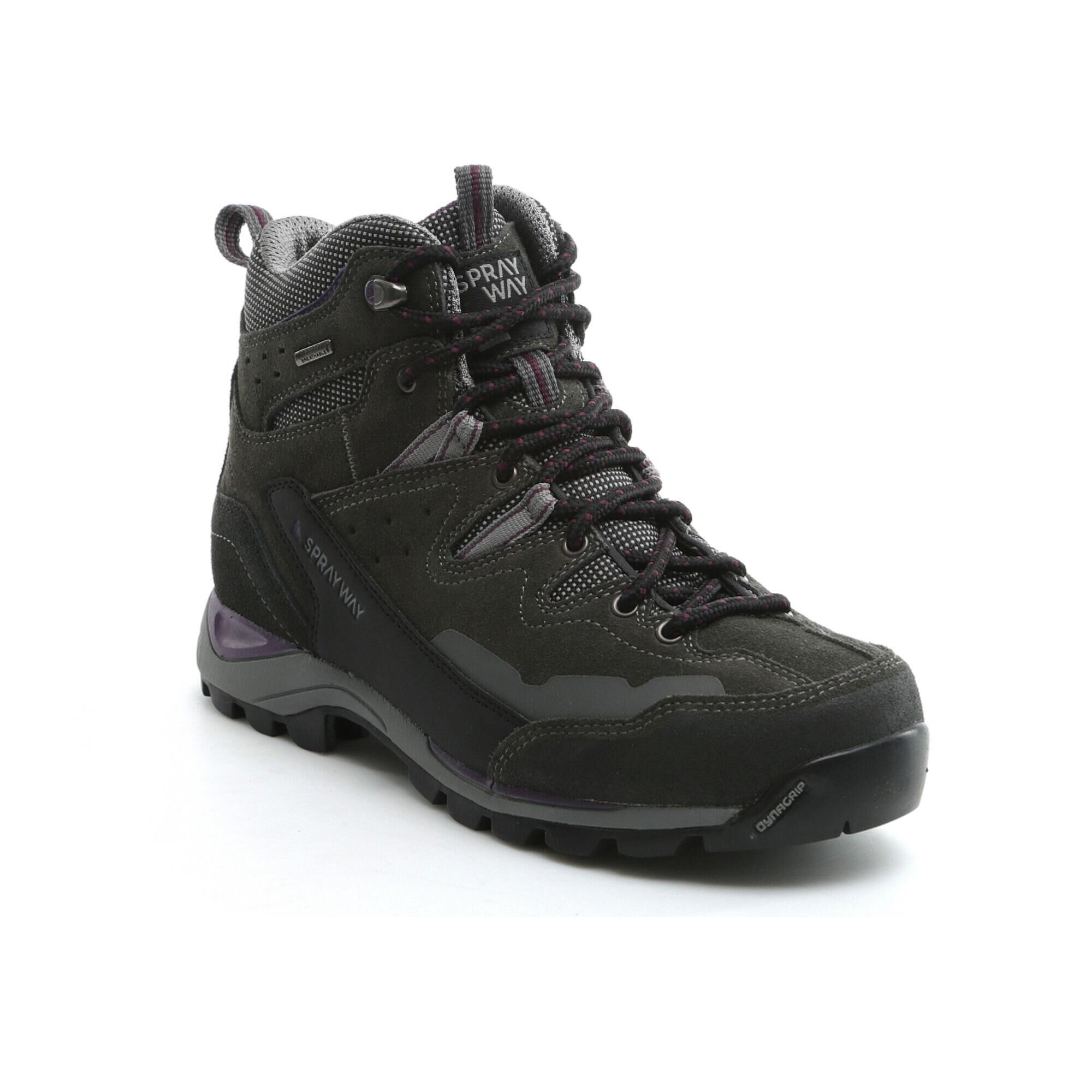 SPRAYWAY Womens waterproof leather boots - Sprayway Oxna Mid Charcoal/Purple