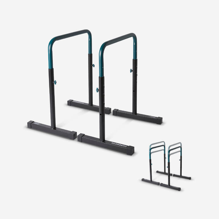 Gym Adjustable Dip Bar Training Station 100 Black Blue