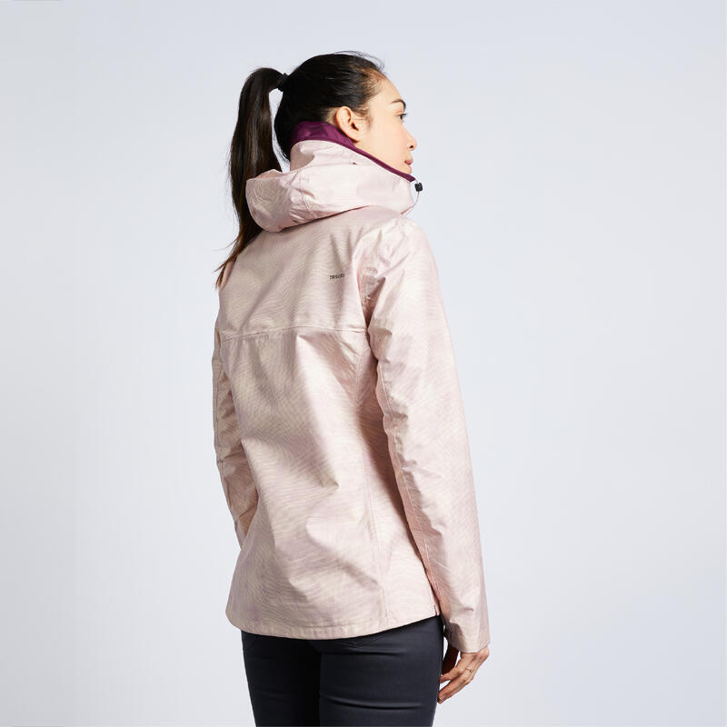 Giacca vela donna SAILING 100 impermeabile rosa chiaro