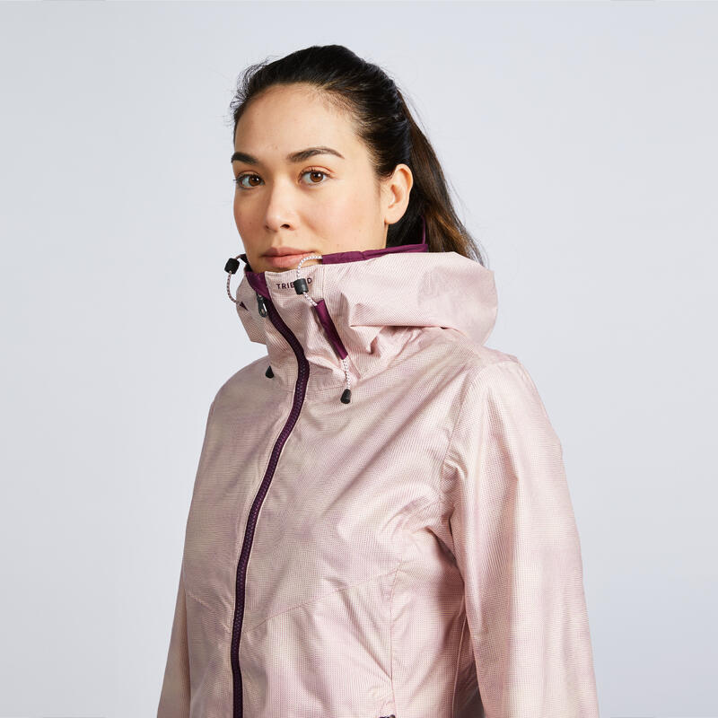 Giacca vela donna SAILING 100 impermeabile rosa chiaro