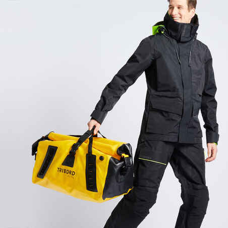 Neperšlampantis kelioninis krepšys, 60 l talpos, geltonos ir juodos spalvos