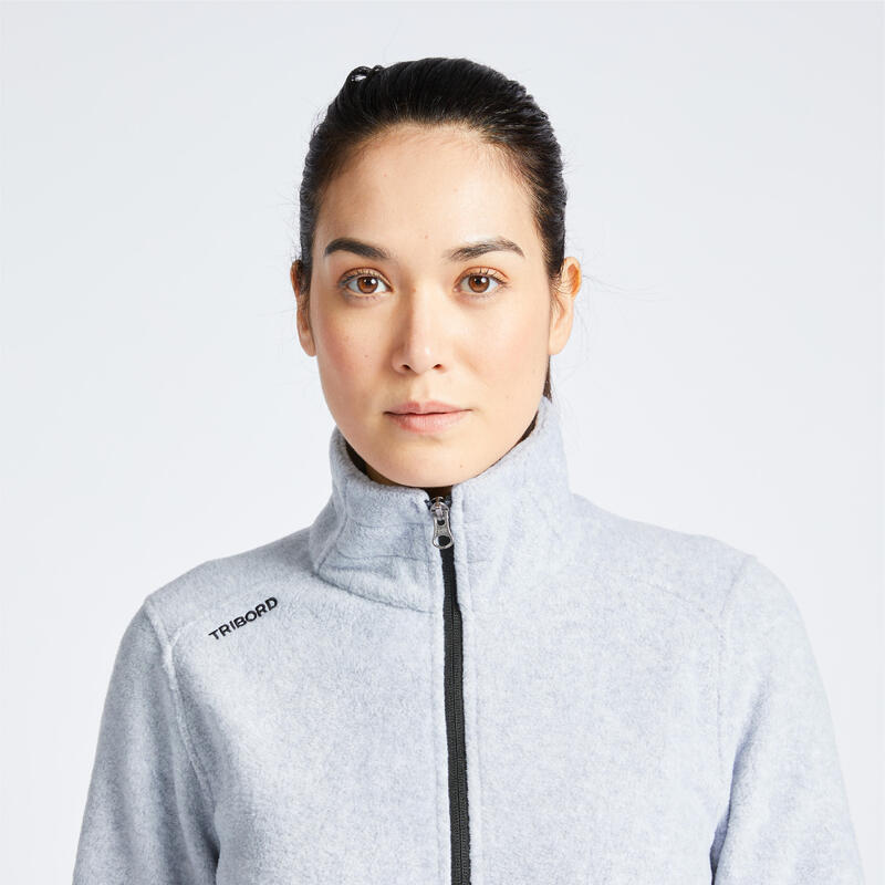 Fleecejacke Damen warm Segeln - Sailing 100 grau meliert