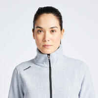 Women warm fleece sailing jacket 100 - Mottled grey