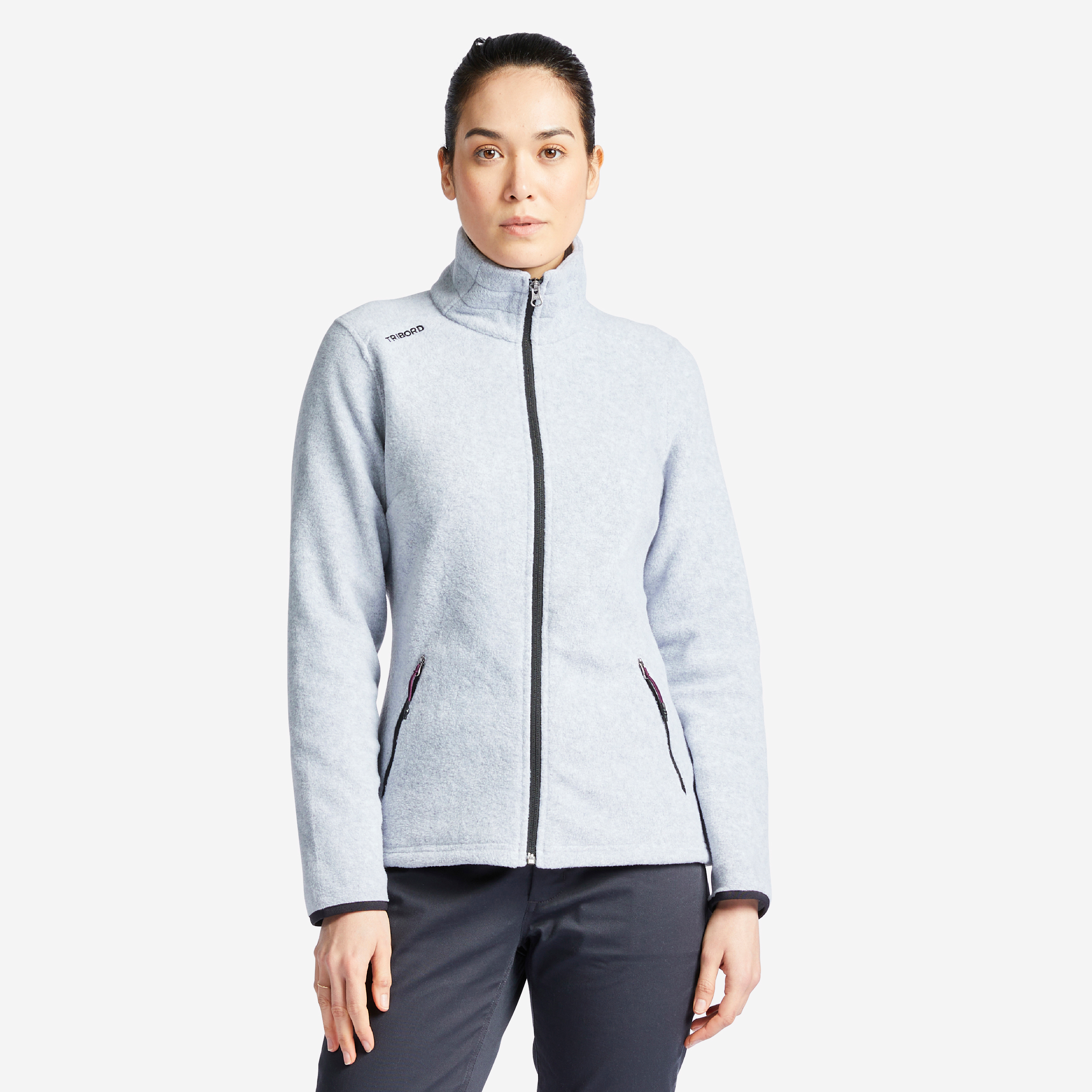 Polaire chaude de voile  Sailing 100 Femme Gris chiné