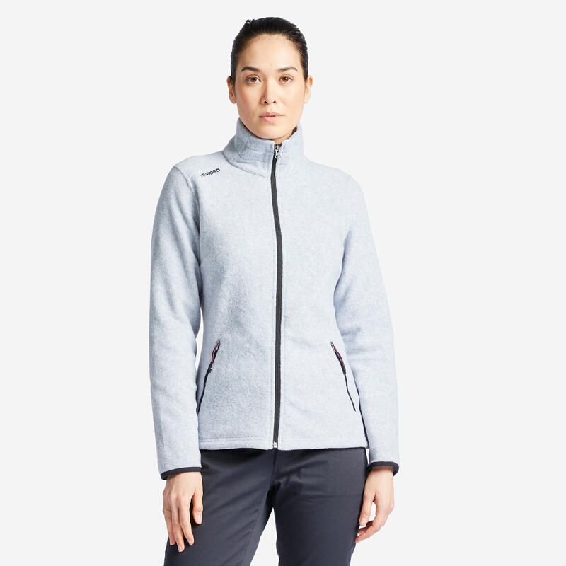 Polaire chaude de voile Sailing 100 Femme Gris chiné