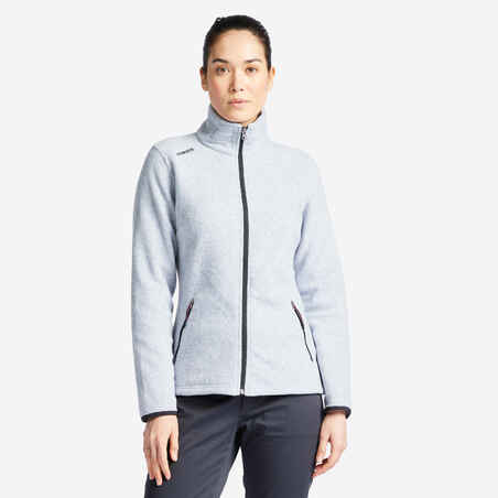 Women warm fleece sailing jacket 100 - Mottled grey