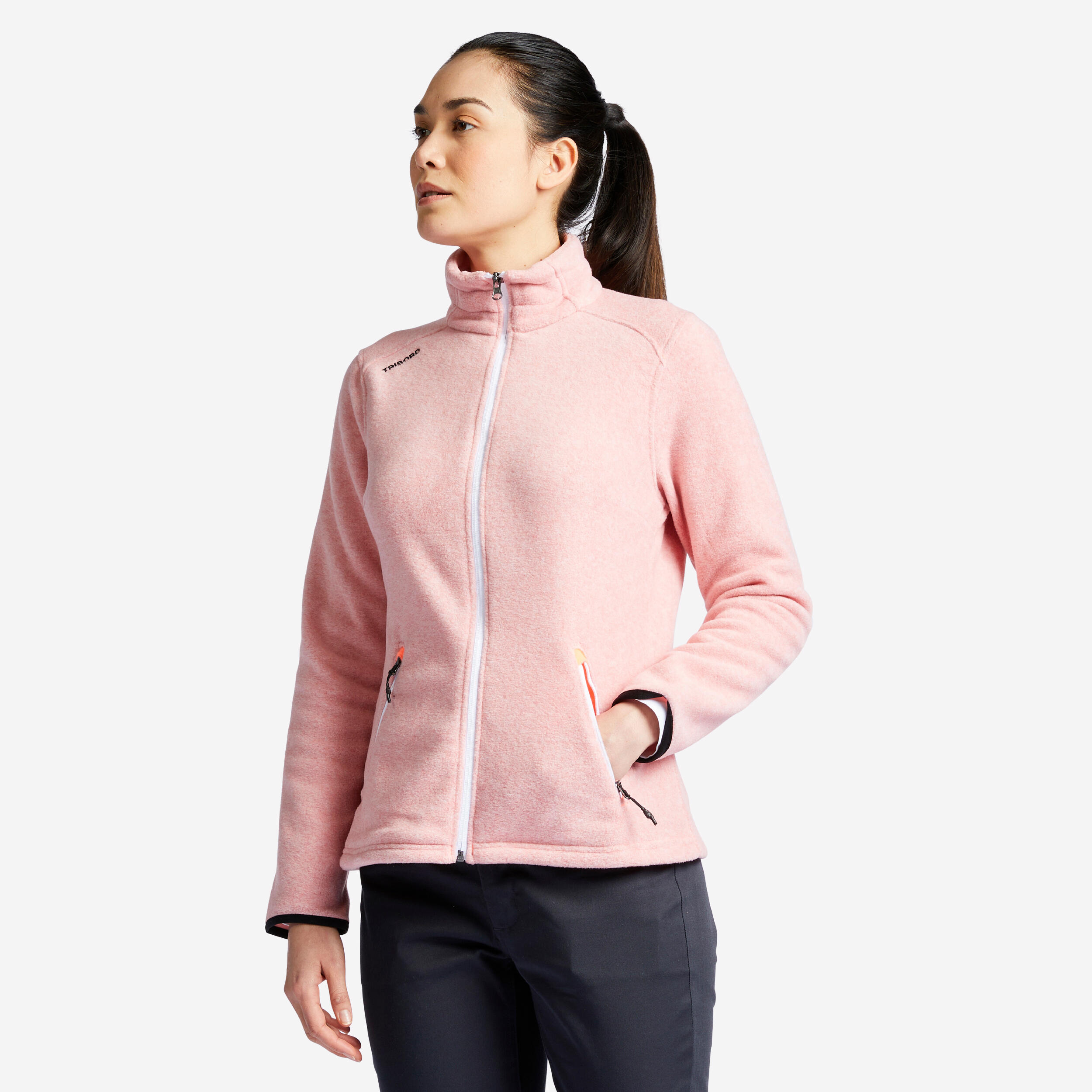 Women's Sailing 100 Warm Fleece Light Pink