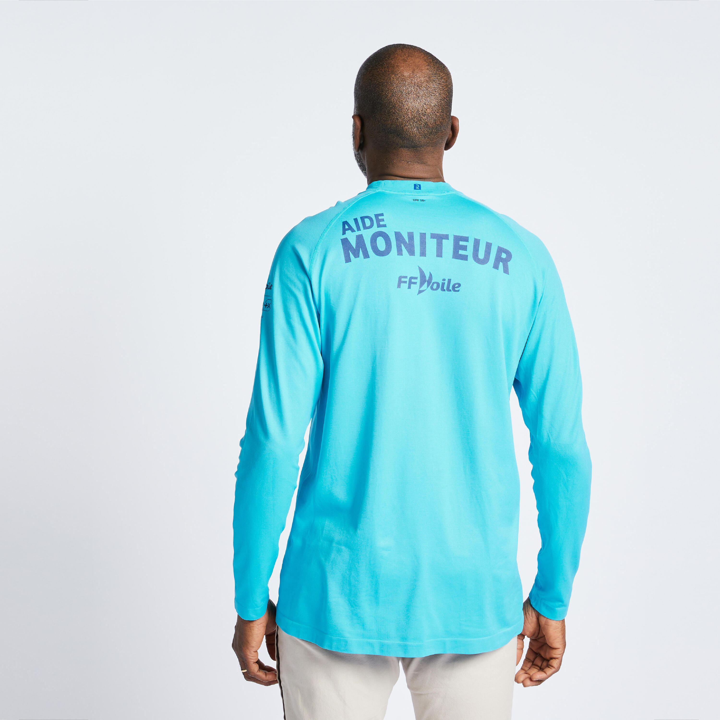 Men's Long-sleeved Anti-UV T-shirt Sailing 500 Monitor FFV Turq 2/5